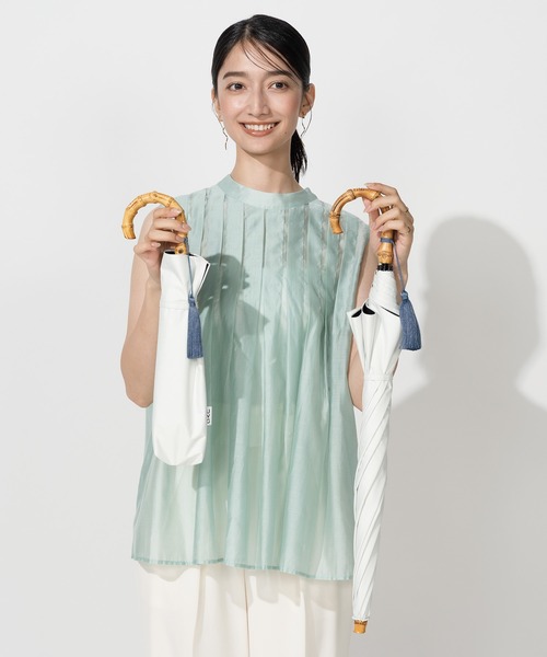 UVO（ウーボ）の「★完全遮光100% 最強の日傘「UVO（ウーボ）」 2段折りたたみ 無地タッセル ミニ Wpc.（折りたたみ傘・レディース・パープル/ブラック/ブルーグレー/ベージュ/オフホワイト/ピンク/ラベンダー/グレー/サンドベージュ/サックスブルー・FREE）」の17枚目の写真