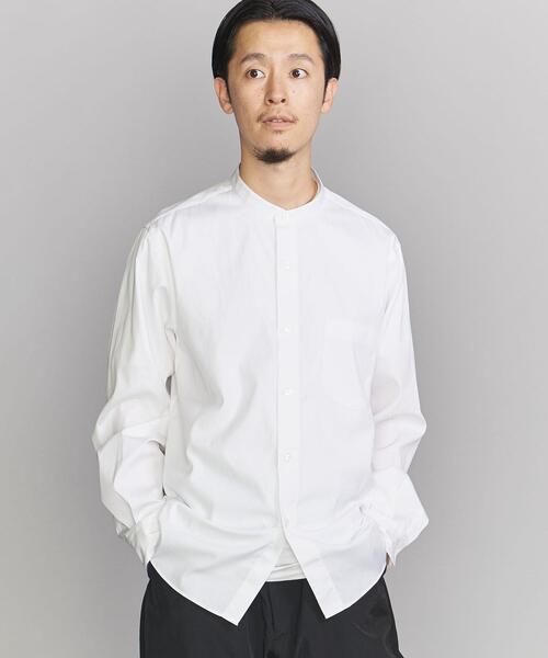 美品 ユナイテッドアローズ TOKYO 2万 バンドカラーシャツ ブラウス 52 美品 ユナイテッドアローズ TOKYO 2万 バンドカラーシャツ