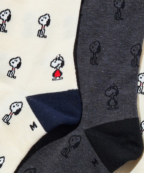 CHICSTOCKS（シックストックス）の「SNOOPY×CHICSTOCKS［パターン］（ソックス/靴下・レディース・アイボリー/ダークグレー/ベージュ/ネイビー・SMALL/MEDIUM/LARGE）」の6枚目の写真