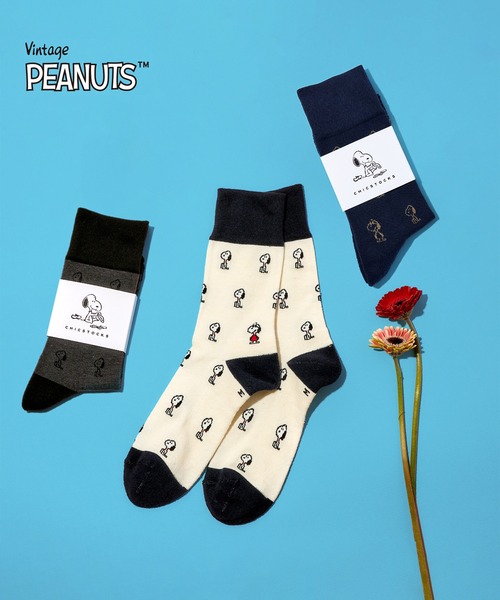 CHICSTOCKS（シックストックス）の「SNOOPY×CHICSTOCKS［パターン］（ソックス/靴下・レディース・アイボリー/ダークグレー/ベージュ/ネイビー・SMALL/MEDIUM/LARGE）」の7枚目の写真