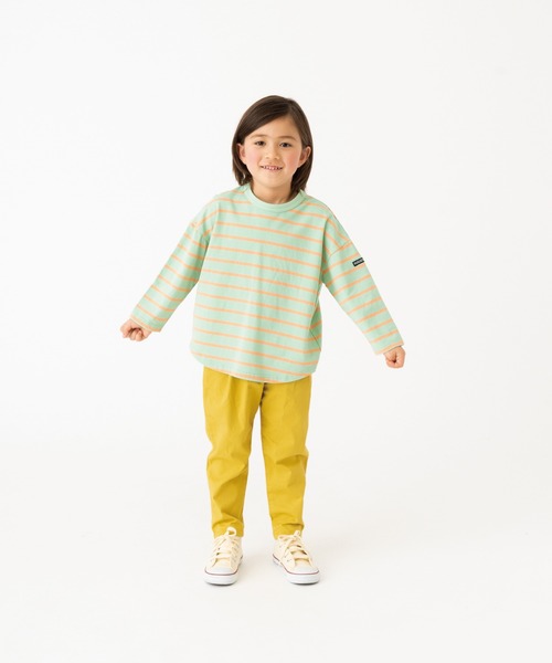 RUGGEDWORKS（ラゲッドワークス）の「《お揃い》ボーダーロンT（Tシャツ/カットソー・キッズ・ブルー系その他/ライトグリーン・110/120/130/140/150/90/100）」の6枚目の写真