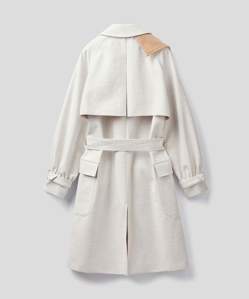 BENETTON (UNITED COLORS OF BENETTON)（ベネトンユナイテッドカラーズオブベネトン）の「JCCナチュラルカラーミディアム丈トレンチコート（トレンチコート・レディース・ホワイト・40/42）」の11枚目の写真