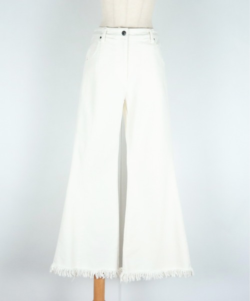 AULA AILA（アウラアイラ）の「フリンジデニムパンツ（デニムパンツ・レディース・ホワイト/インディゴブルー/ブルー・1/0）」の10枚目の写真