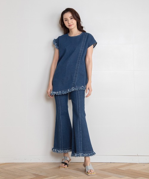 AULA AILA（アウラアイラ）の「フリンジデニムパンツ（デニムパンツ・レディース・ホワイト/インディゴブルー/ブルー・1/0）」の20枚目の写真