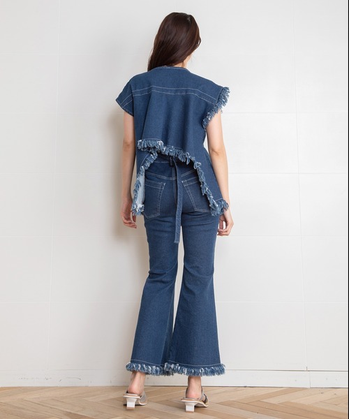 AULA AILA（アウラアイラ）の「フリンジデニムパンツ（デニムパンツ・レディース・ホワイト/インディゴブルー/ブルー・1/0）」の22枚目の写真