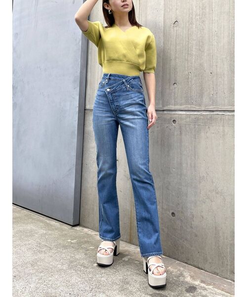 EMODA（エモダ）の「フロントクロストップ（ニット/セーター・レディース・ホワイト/ブラック/イエロー・FREE）」の9枚目の写真