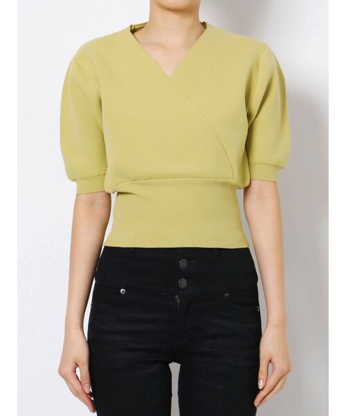 EMODA（エモダ）の「フロントクロストップ（ニット/セーター・レディース・ホワイト/ブラック/イエロー・FREE）」の14枚目の写真