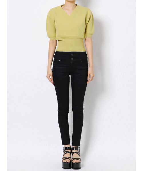 EMODA（エモダ）の「フロントクロストップ（ニット/セーター・レディース・ホワイト/ブラック/イエロー・FREE）」の20枚目の写真