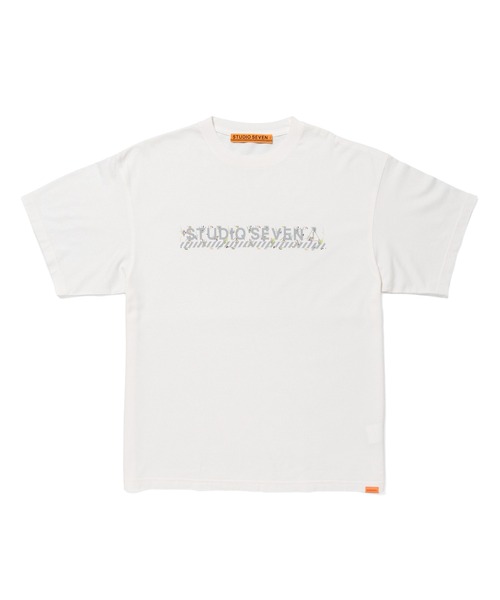 STUDIO SEVEN(スタジオ セブン)の「Botanical Caution Logo SS Tee【STUDIOSEVEN/スタジオセブン】(Tシャツ/カットソー・メンズ・ホワイト/ブラック/サックスブルー・LARGE/MEDIUM/X-LARGE)」の1枚目の写真