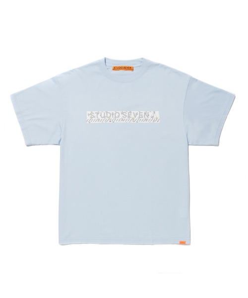 STUDIO SEVEN(スタジオ セブン)の「Botanical Caution Logo SS Tee【STUDIOSEVEN/スタジオセブン】(Tシャツ/カットソー・メンズ・ホワイト/ブラック/サックスブルー・LARGE/MEDIUM/X-LARGE)」の3枚目の写真