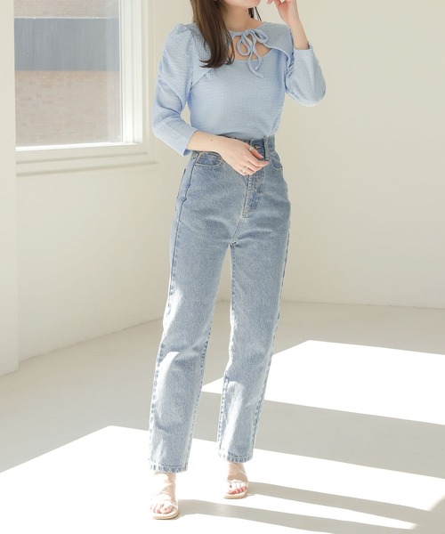 Heather（ヘザー）の「バストオープンカットソー（7分袖）　276875（Tシャツ/カットソー・レディース・ブルー/ブラック/オフホワイト・FREE）」の11枚目の写真