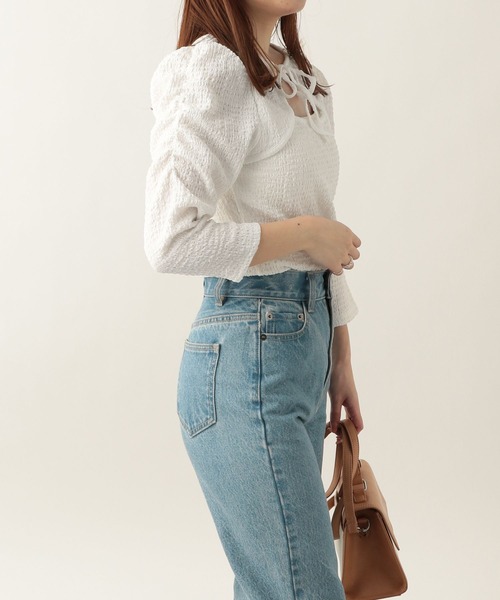 Heather（ヘザー）の「バストオープンカットソー（7分袖）　276875（Tシャツ/カットソー・レディース・ブルー/ブラック/オフホワイト・FREE）」の17枚目の写真