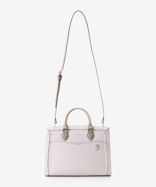 推し事バッグ》クリアポケット付きバイカラーハンドルトート