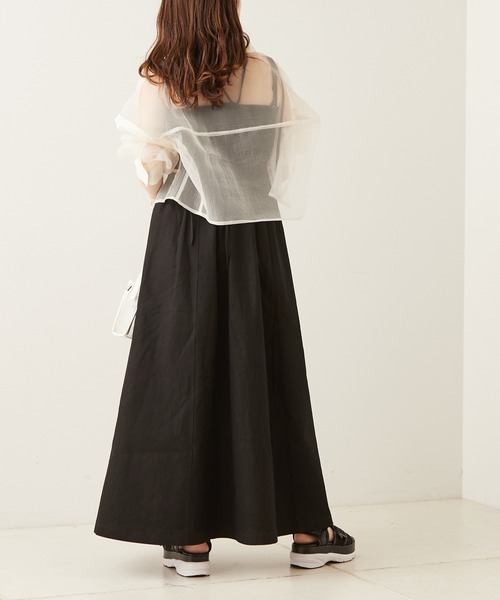 Chico（チコ）の「袖取り外しショート丈シアーブロッキングシャツ（シャツ/ブラウス・レディース・ホワイト/ブラック/ピンク/ミント/ベージュ・FREE）」の15枚目の写真