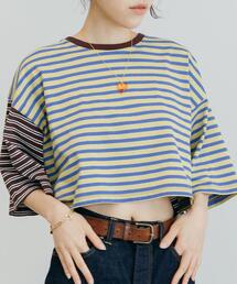 CITEN | ＜CITEN（シテン）＞クレイジーパターン ボーダー ショート Tシャツ(Tシャツ/カットソー)