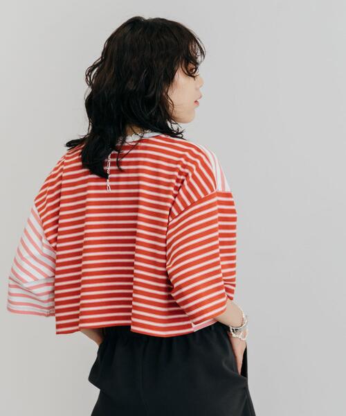 クレイジーパターン　カットソー SHENERY tシャツ Tシャツ クレイジーパターンボーダーカットソー