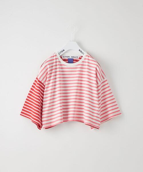 CITEN（シテン）の「＜CITEN（シテン）＞クレイジーパターン ボーダー ショート Tシャツ（Tシャツ/カットソー・レディース・ピンク/ライム/イエロー・FREE）」の18枚目の写真
