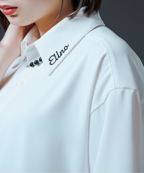 Ellno Loset（エルノロゼット）の「シシュウロゴレギュラーシャツ（シャツ/ブラウス・メンズ・ブラック/オフホワイト・MEDIUM/LARGE）」の17枚目の写真