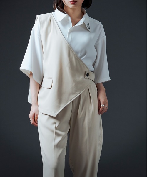 Ellno Loset（エルノロゼット）の「シシュウロゴレギュラーシャツ（シャツ/ブラウス・メンズ・ブラック/オフホワイト・MEDIUM/LARGE）」の18枚目の写真