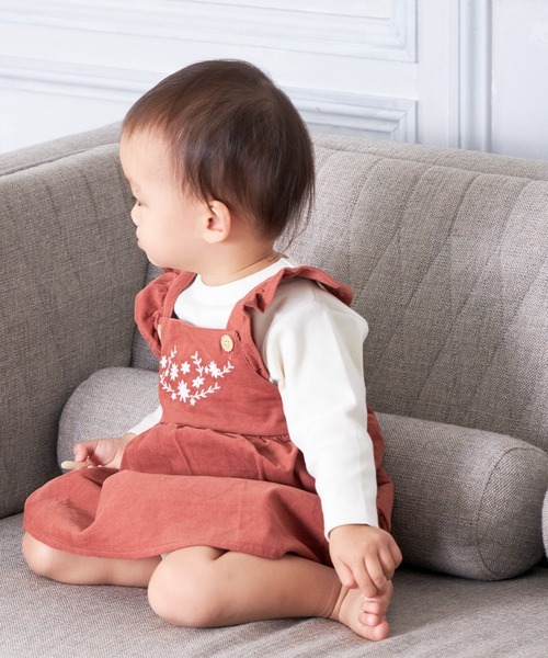 MAKE YOUR DAY(メイクユアデイ)の「刺繍ベビージャンパースカート■70.80cm(その他ベビーウェア・キッズ・ブラウン/レンガ/ベージュ・80/70)」の4枚目の写真