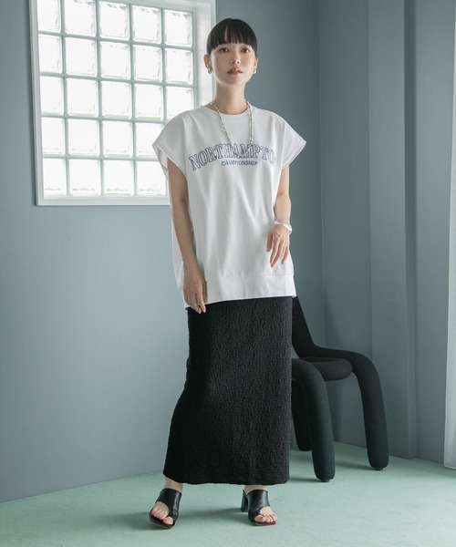 LOWRYS FARM(ローリーズファーム)の「オーバーサイズプリントTシャツ 288952(Tシャツ/カットソー・レディース・ホワイト/チャコールグレー/ブラウン/グレー・FREE)」の5枚目の写真