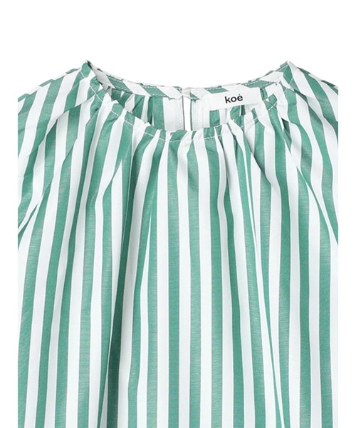 koe（コエ）の「ストライプボリューム袖プルオーバーブラウス（シャツ/ブラウス・レディース・ネイビー/グリーン・FREE）」の16枚目の写真