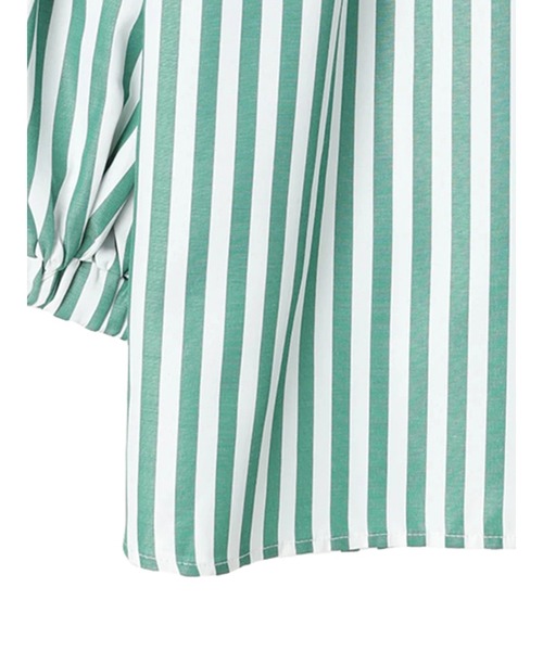 koe（コエ）の「ストライプボリューム袖プルオーバーブラウス（シャツ/ブラウス・レディース・ネイビー/グリーン・FREE）」の18枚目の写真