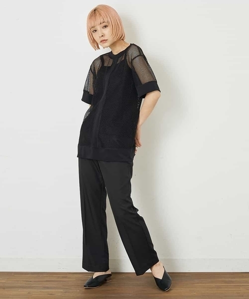 A de a.v.v(アードアー・ヴェ・ヴェ)の「バックオープンメッシュトップス(Tシャツ/カットソー・レディース・ブラック/ホワイト・MEDIUM/SMALL)」の8枚目の写真