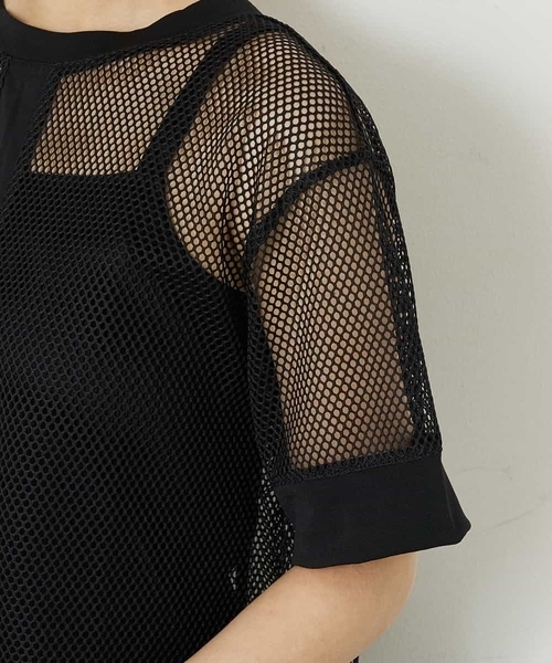 A de a.v.v(アードアー・ヴェ・ヴェ)の「バックオープンメッシュトップス(Tシャツ/カットソー・レディース・ブラック/ホワイト・MEDIUM/SMALL)」の16枚目の写真