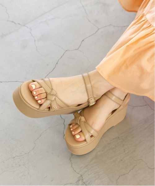RANDA（ランダ）の「ステッチリボン厚底サンダル（サンダル