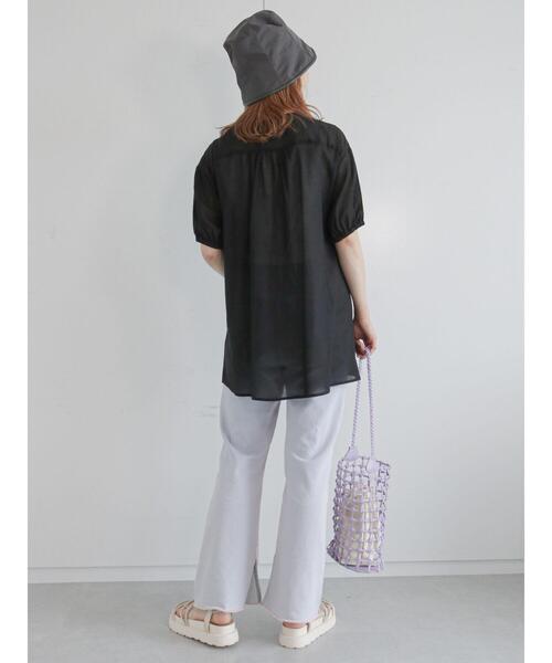 ehka sopo（エヘカソポ）の「レースビブ付チュニック（チュニック・レディース・ブラック/ベージュ/オフホワイト・ﾌﾘ-）」の7枚目の写真