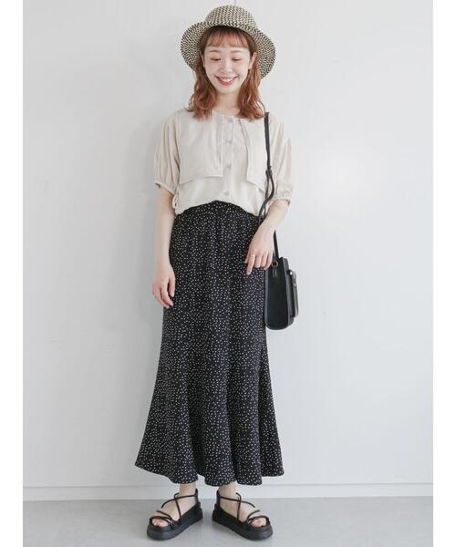 ehka sopo（エヘカソポ）の「レースビブ付チュニック（チュニック・レディース・ブラック/ベージュ/オフホワイト・ﾌﾘ-）」の11枚目の写真