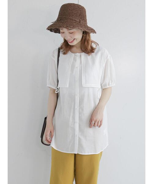 ehka sopo（エヘカソポ）の「レースビブ付チュニック（チュニック・レディース・ブラック/ベージュ/オフホワイト・ﾌﾘ-）」の21枚目の写真