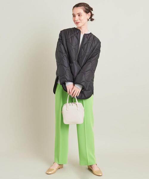 BEAUTY&YOUTH UNITED ARROWS(ビューティーアンドユースユナイテッドアローズ)の「スクエア ステッチ ボストンバッグ -2WAY-(ボストンバッグ・レディース・ブラック/オフホワイト/ケリー・FREE)」の5枚目の写真