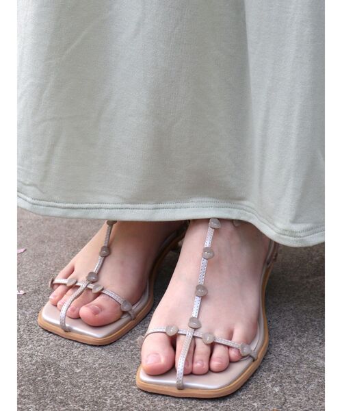 merry jenny(メリージェニー)の「ハートナローサンダル(サンダル・レディース・ブラック/ワイン/パープル・MEDIUM/LARGE)」の4枚目の写真