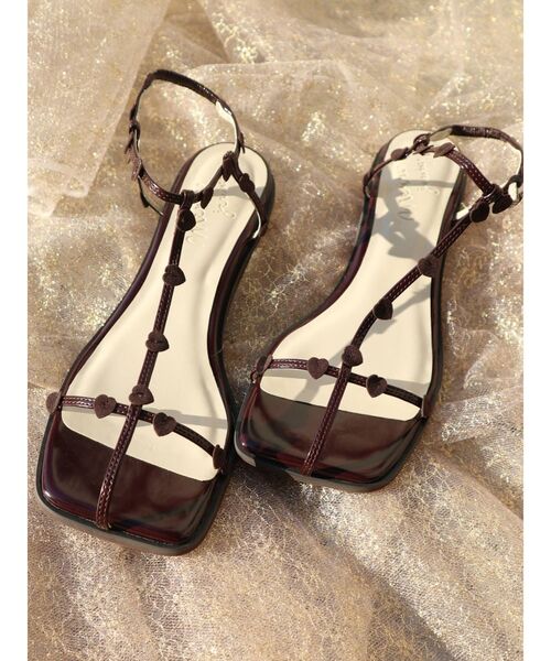 merry jenny(メリージェニー)の「ハートナローサンダル(サンダル・レディース・ブラック/ワイン/パープル・MEDIUM/LARGE)」の5枚目の写真
