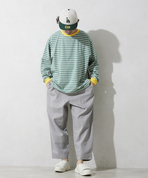 JOURNAL STANDARD relume(ジャーナルスタンダード レリューム)の「リンガーボーダー ロングスリーブTシャツ(Tシャツ/カットソー・メンズ・ホワイト/グリーン/ブルー/ネイビー・MEDIUM/LARGE)」の13枚目の写真