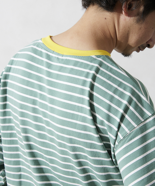 JOURNAL STANDARD relume(ジャーナルスタンダード レリューム)の「リンガーボーダー ロングスリーブTシャツ(Tシャツ/カットソー・メンズ・ホワイト/グリーン/ブルー/ネイビー・MEDIUM/LARGE)」の15枚目の写真