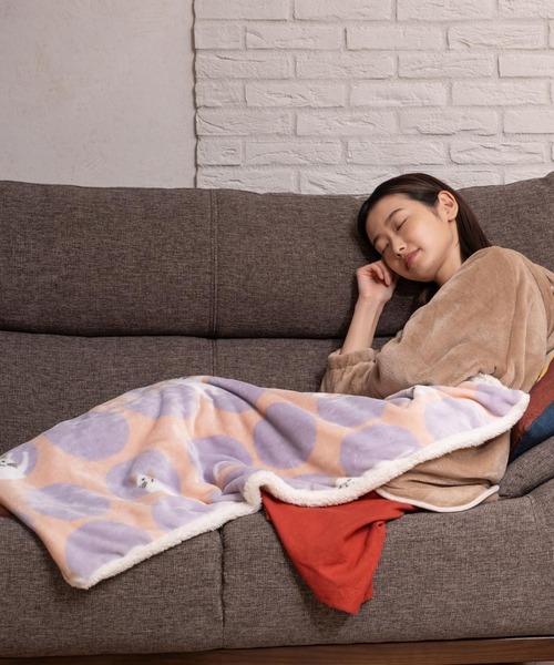 FRIENDSHILL / フレンズヒル ボア付き ブランケット 猫 にゃんこ