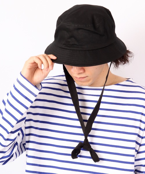 Fabulous（ファビュラス）の「fabulous 紐付き　コットンツイルバケットハット（ハット・メンズ・ブラック/ネイビー/グリーン/ベージュ・FREE）」の5枚目の写真
