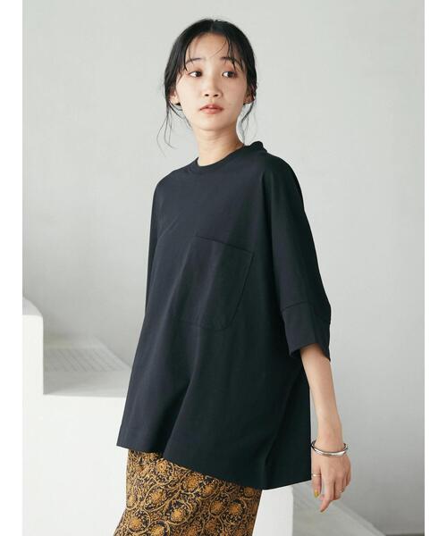 CRAFT STANDARD BOUTIQUE（クラフトスタンダードブティック）の「PKTチュニック　＊（Tシャツ/カットソー・レディース・ブラック/グレー/オフホワイト・FREE）」の8枚目の写真