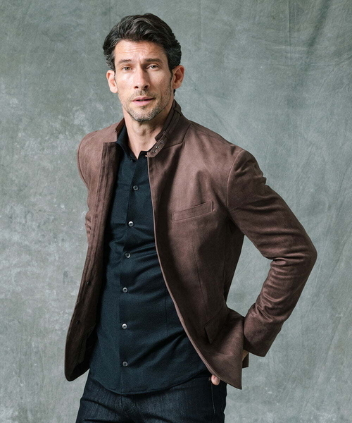 MICHEL KLEIN HOMME   （ミッシェルクランオム）の「ベジタブルスエードコンバーチブルジャケット（その他アウター・メンズ・ブラック/ブラウン/ボルドー・LARGE/X-LARGE/MEDIUM/46/48/51）」の3枚目の写真