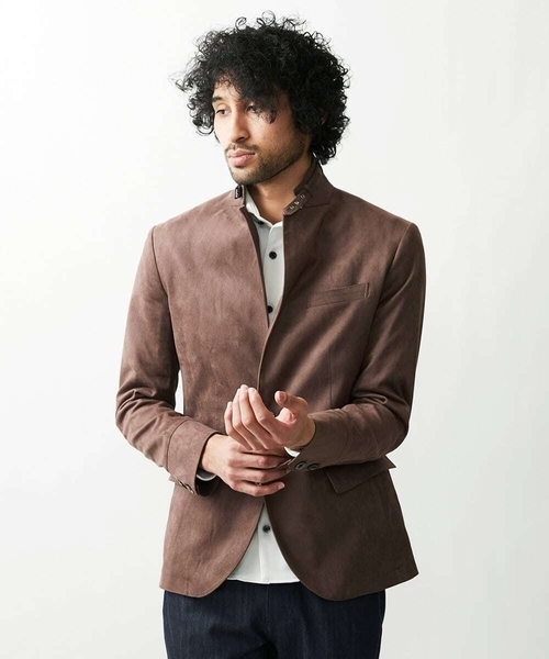 MICHEL KLEIN HOMME   （ミッシェルクランオム）の「ベジタブルスエードコンバーチブルジャケット（その他アウター・メンズ・ブラック/ブラウン/ボルドー・LARGE/X-LARGE/MEDIUM/46/48/51）」の9枚目の写真