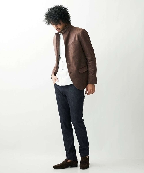 MICHEL KLEIN HOMME   （ミッシェルクランオム）の「ベジタブルスエードコンバーチブルジャケット（その他アウター・メンズ・ブラック/ブラウン/ボルドー・LARGE/X-LARGE/MEDIUM/46/48/51）」の10枚目の写真