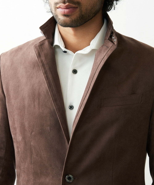 MICHEL KLEIN HOMME   （ミッシェルクランオム）の「ベジタブルスエードコンバーチブルジャケット（その他アウター・メンズ・ブラック/ブラウン/ボルドー・LARGE/X-LARGE/MEDIUM/46/48/51）」の13枚目の写真