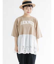 裾スカラップロゴTシャツ