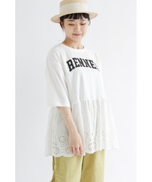 Samansa Mos2 | 裾スカラップロゴTシャツ(Tシャツ/カットソー)