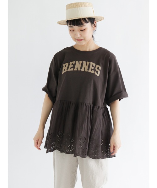 Samansa Mos2（サマンサ モスモス）の「裾スカラップロゴTシャツ