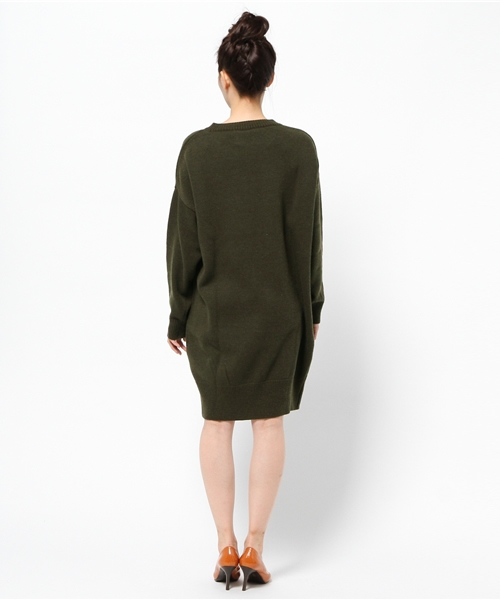 OUTLET（アウトレット）の「【WHO'S WHO gallery】MSニットコクーンワンピース（ワンピース・レディース・カーキ・FREE）」の4枚目の写真