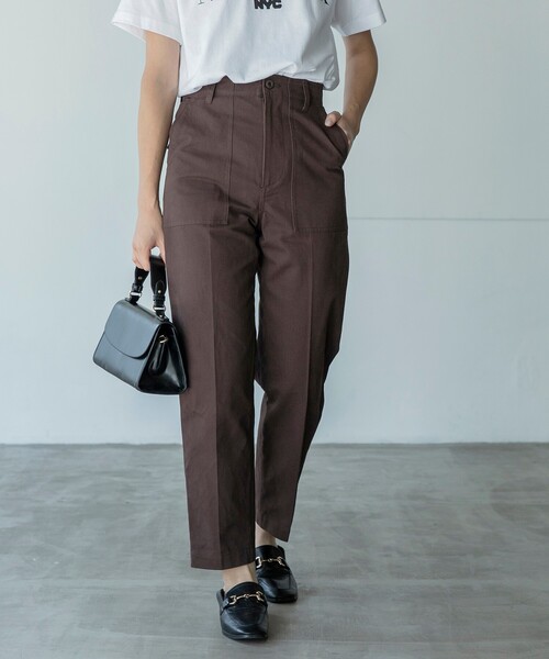 THE SHOP TK （ザ ショップ ティーケー ）の「◆【CLUEL presents】ソフトピーチベイカーパンツ（その他パンツ・レディース・ダークブラウン/オリーブ/カーキ・11/12/13/14）」の2枚目の写真